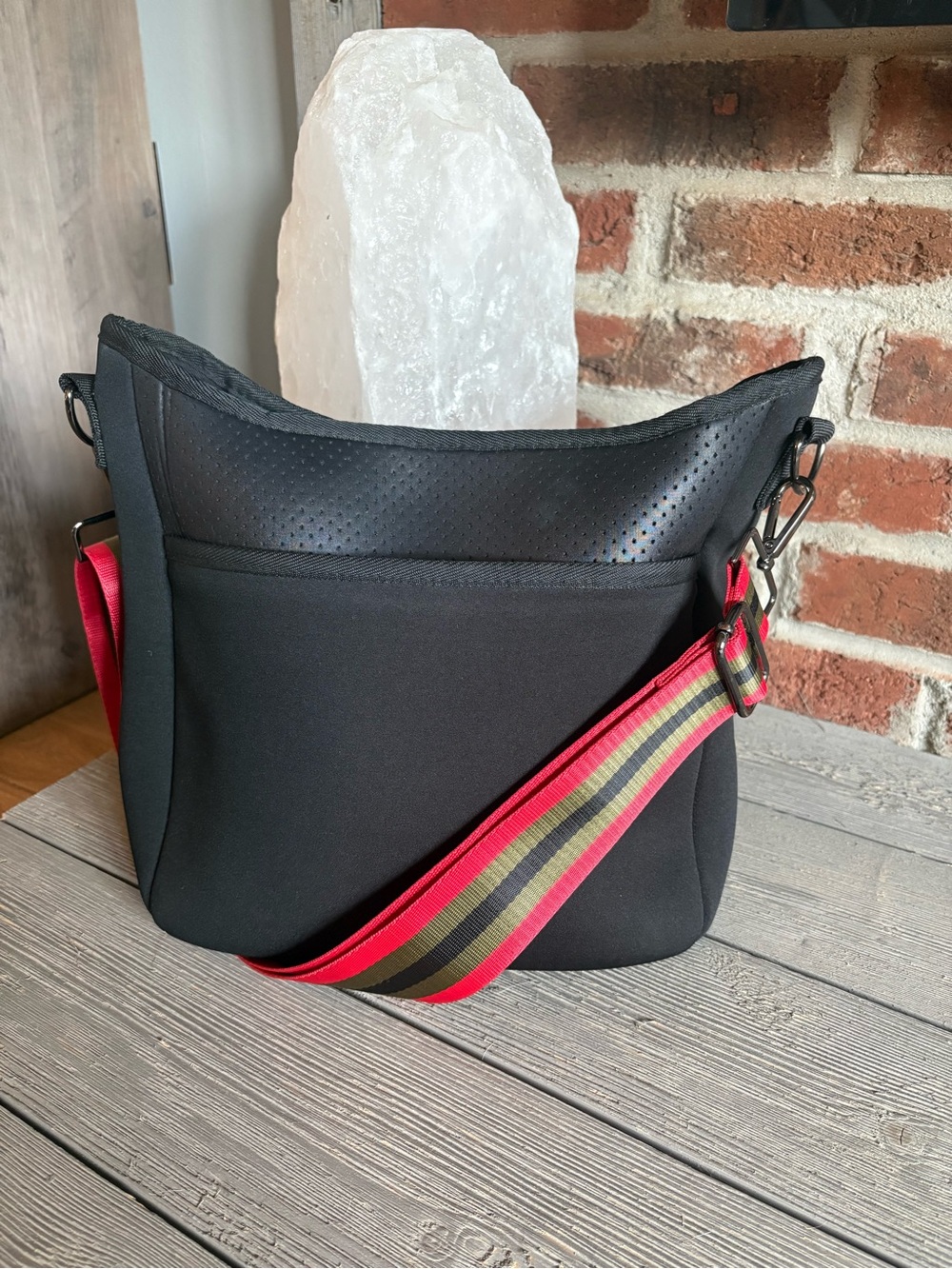 HAUTE SHORE Black Neoprene Crossbody Bag